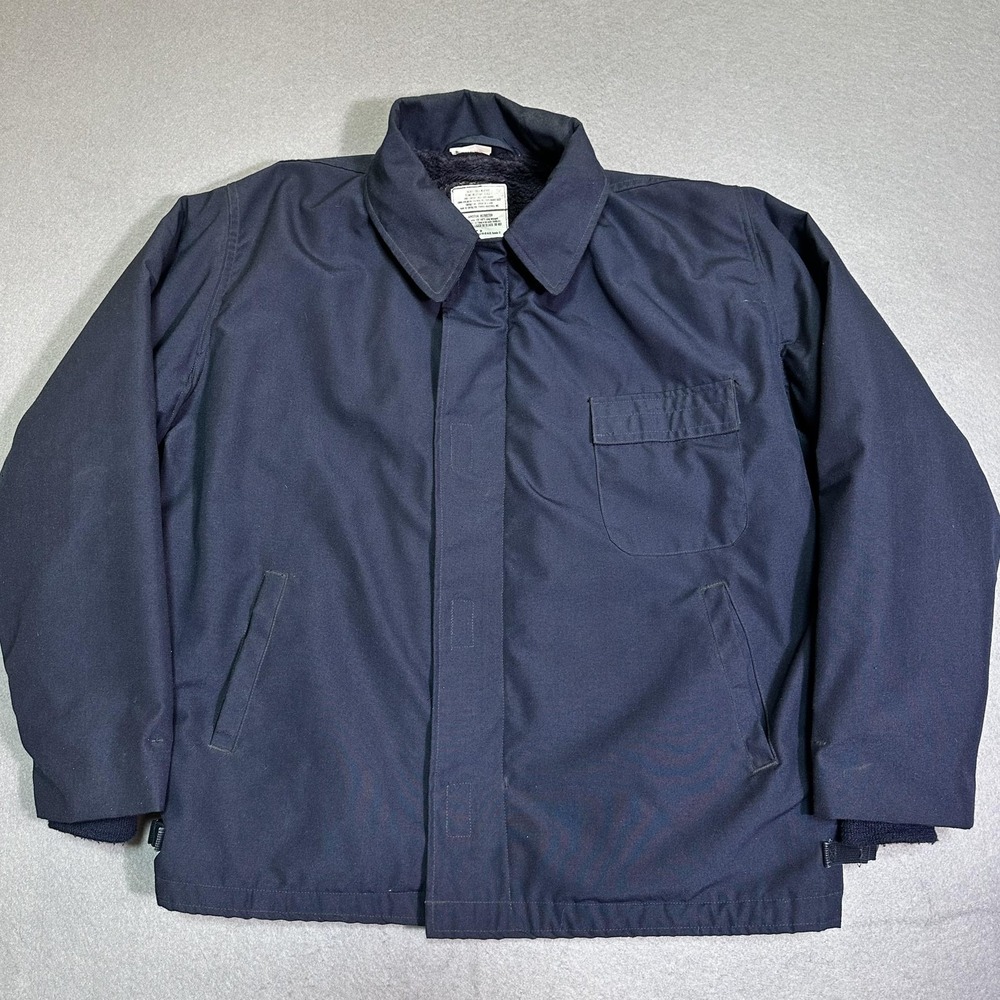 Vintage Tennier Industries Jacket Mens XL Blue FR Cold Weather Military Aramid